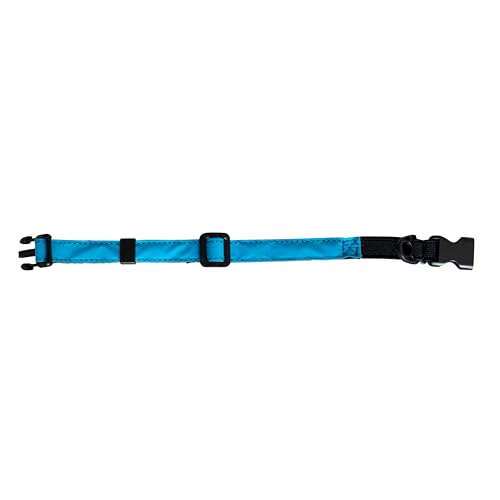 CatGoods Reflective Blue Stretch Cat Collar – Escape-Safe Alternative to Breakaway, Adjustable, Comfortable, ID and Bell Attachment - color: Light Blue