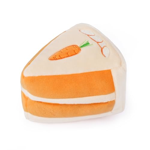 CHEWFFON Easter Dog Puzzle Snuffle Toy, Carrot Cake Treat-Hiding Enrichment Toy for Boredom Relief and Mental Stimulation, Squeaky Cake Gift, Interactive Play for Small and Medium Dogs - style: Carrot Cake