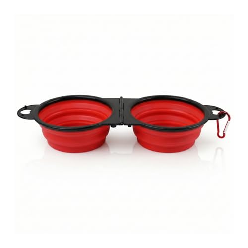 Bee Neat Adjustable Pet Bowl with 2 Size Options – Foldable Travel Dog & Cat Bowl 12.5 x 4.3 x 2, Collapsible Food & Water Bowl for Walking, Hiking & Outdoor Travel, Red - color: Red