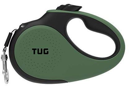 TUG 360° Tangle-Free Retractable Dog Leash with Anti-Slip Handle | 16 ft Strong Nylon Tape | One-Handed Brake, Pause, Lock (Small, Green) - color: Green, size: Small