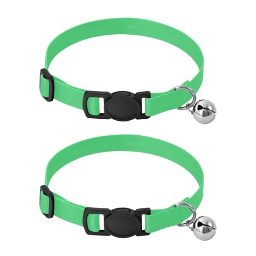 Cats Collar 2 Pack Collar for Cats Adjustable 10.6 to 17.1 Inches - color: Turquoise Green