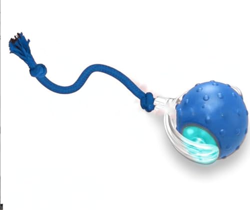 PetScope Interactive pet Toy Ball with Motion Sensor, Rechargeable, 3 Speed Modes, LED Lights, Bird Sound Effects, Blue - color: Blue