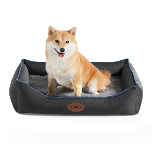 Tidore Orthopedic Dog Beds for Small Dogs, Durable Egg Crate Foam Sofa Dog Bed wit Washable Removable Cover, Waterproof Lining, Pet Bed for Medium Dogs, Dark Grey - color: Dark Grey, size: 26.4"L x 21.7"W x 6.2"Th