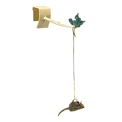 OurPet's Play-N-Squeak Batting Practice Interactive Cat Toy (Cat Toys for Stimulating Play with Real Mouse Sound, Catnip Toys to Entice Hunting Instincts) Brown 4.5 x 1.6 x 7.8 inches - style: Batting Practice (Pack of 1)