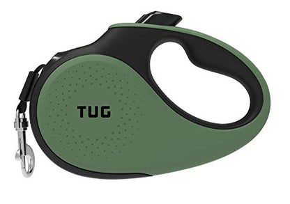TUG 360° Tangle-Free Retractable Dog Leash with Anti-Slip Handle | 16 ft Strong Nylon Tape | One-Handed Brake, Pause, Lock (Large, Green) - color: Green, size: Large
