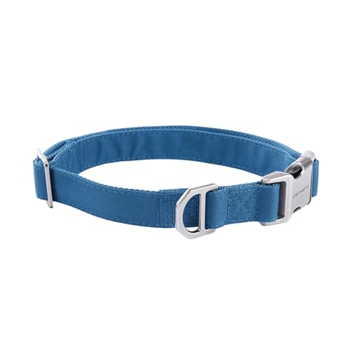 Carhartt Field Dog Collar, Fully Adjustable, Durable 600-Denier Fabric W/Reflective Wordmark for Visibility, Marine Blue, Large - color: Marine Blue, size: Large
