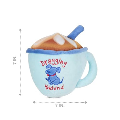 Bow Wow Squeaky Plush Dog Toys – Crinkle Sound – Fun Food & Novelty Shapes – Toss, Tug & Fetch – Canvas & Plush – for Small to Medium Dogs – Multiple Styles (1 Count) - color: Coffee Cup (V1)