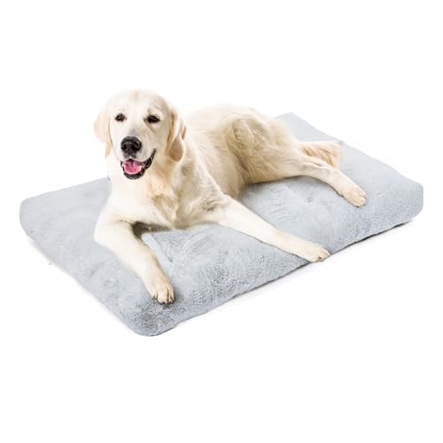 Amazon Basics Large Dog Bed for Crate, Washable Large Dog Mat for Pet Kennel, Anti-Slip, 42x28x4 Inches - size: L-42"×28"×4"