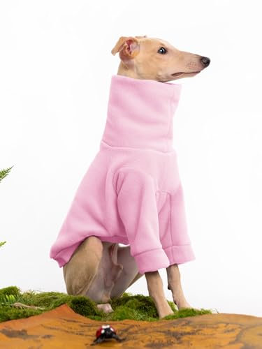 Dog Fleece Sweater Turtleneck Long Sleeve Pullover Sweatshirt Warm Puppy Clothes for Small Medium Dogs - color: Pink, size: X-Small