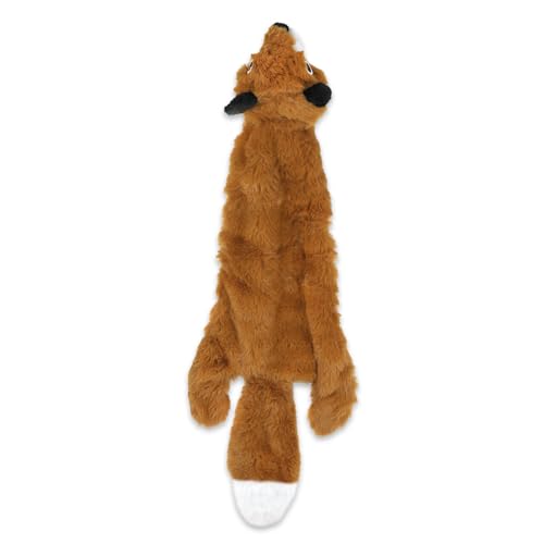 Best Pet Supplies Squeaky Dog Toys with Soft Durable Fabric for Small, Medium and Large Pets Interactive Toy for Indoor Play, Supports Active Biting and Play - Fox, Small - color: Brown/Fox, size: Small