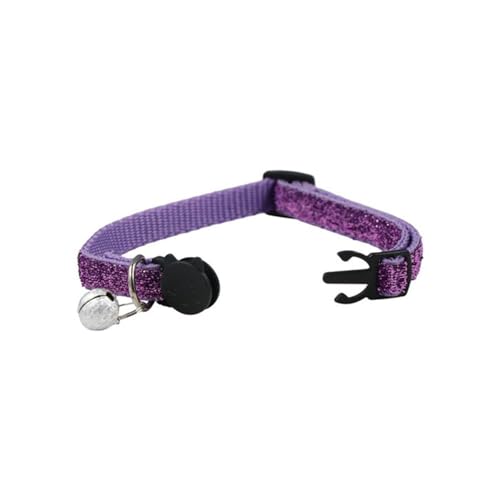 6 Pcs Bling Cat Collars, Adjustable Cat Collars with Bell, Breakaway Cat Collars, Nylon Cat Collars, Solid & Safe Collars, Collars for Cats, Puppies