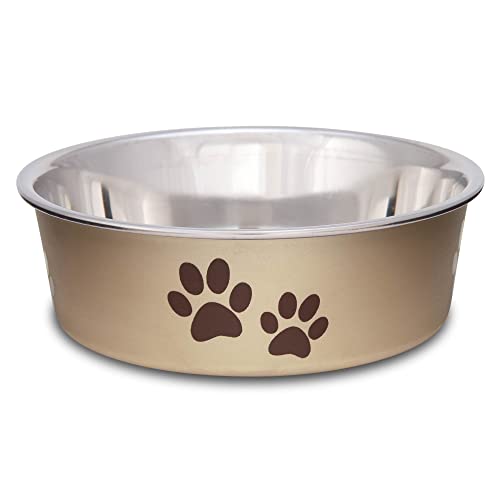 Loving Pets Bella Dog Bowls- Stainless Steel Dog & Cat Bowls - Spill Proof Dog Food Bowl, Cat Bowl, Puppy Essentials & Pet Supplies Great for Home & Travel (Small 10-20 lbs, Champagne) - color: Champagne, size: Small (10-20lbs)
