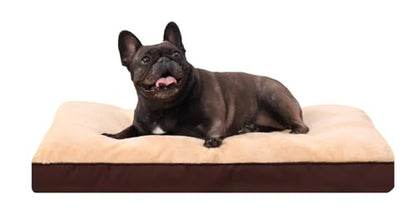 Dog Crate Bed Waterproof Deluxe Plush Dog Beds with Removable Washable Cover Anti-Slip Bottom Pet Sleeping Mattress for Large, Medium, Jumbo, Small Dogs, 23 x 17 inch, Brown - color: Brown, size: 23.0"L x 17.0"W x 3.0"Th