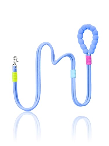 Hands Free Dog Leash, 5-in-1 Adjustable Waist Training Leash for Walking& Hiking – Dual Lead Rope with Padded Handle,MGBR Rotating Metal Clip - color: Classic-Light Blue-5Ft