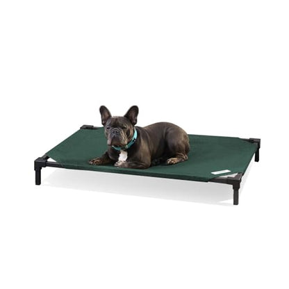Coolaroo Pro Elevated Dog Bed - Low-Profile Access, Moisture-Resistant Cover, Breathable Fabric & Tool-Free Setup, Brunswick Green, Medium - color: Brunswick Green, size: Medium