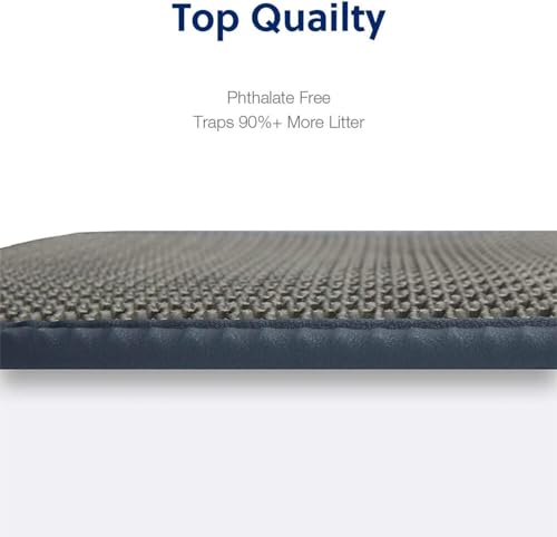 WePet Cat Litter Mat, Kitty Litter Trapping Mat, Honeycomb Double Layer Mats, No Phthalate, Urine Waterproof, Easy Clean, Scatter Control, Catcher Litter Tray Box Rug Carpet - color: #02 Grey