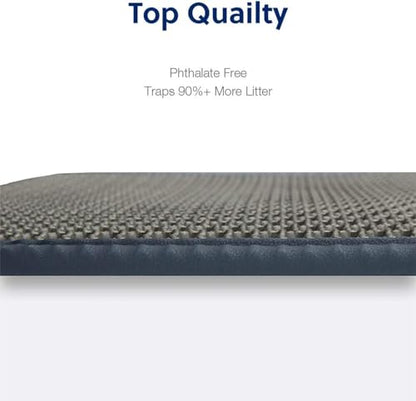 WePet Cat Litter Mat, Kitty Litter Trapping Mat, Honeycomb Double Layer Mats, No Phthalate, Urine Waterproof, Easy Clean, Scatter Control, Catcher Litter Tray Box Rug Carpet - color: #02 Grey