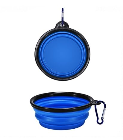 1pc Collapsible Pet Bowls，Portable Cat and Dog Travel Feeding & Drinking Bowls，with Carabiner，for Walking, Hiking, and Travel (Green)