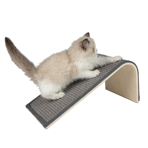 Best Pet Supplies Catify Cat Scratcher, Fun Interactive Scratchers, Posts, Poles, Claw Safe, Furniture Saver Indoor Play Support Natural Cat Behaviors Heavy Duty - Ramp (Gray), 15 x 9 - color: Gray Ramp