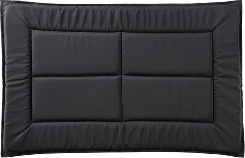 Chew Proof Indestructible Dog Bed, Durable Dog Crate Pad for Aggressive Chewers, Chew Resistant Fabric with Soft 1” 30D Foam Support, Tough Kennel Pad (Black, Large (28"x41")) - size: Large (28"x41")
