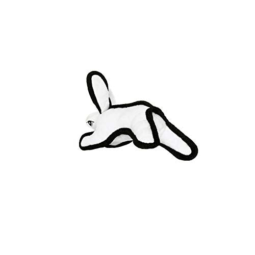 TUFFY World’s Tuffest Soft Dog Toy – Barnyard JR Series, Rabbit White with Squeakers, 2 Pack - color: White Rabbit, size: Jr 2 Pack