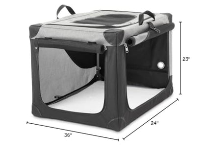 EveryYay by Petco Going Places Stow & Go Portable Canvas Dog Crate 36" L X 24" W X 23" H - size: 36.0"L x 24.0"W x 36.0"H