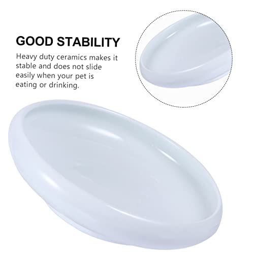 Happyyami Ceramic Cat Food Bowl with Non-Slip Base Prevents Whisker Fatigue Easy to Pet Feeder for Cats and Dogs for Water Dry Wet Food