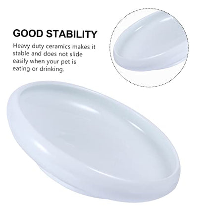 Happyyami Ceramic Cat Food Bowl with Non-Slip Base Prevents Whisker Fatigue Easy to Pet Feeder for Cats and Dogs for Water Dry Wet Food