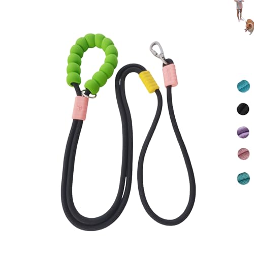 Hands Free Dog Leash,Adjustable Bungee Waist & Crossbody Leash with Comfortable Handle,Heavy Duty Nylon Rope for Small to Large Dogs,Safety Lock for Running,Hiking,Walking (Black) - color: Black, size: 5ft