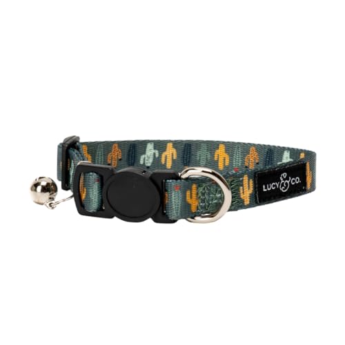 Lucy & Co. Looking Sharp Breakaway Cat Collar with Bell – Designer Print Adjustable Safety Collar for Cats, Kittens & Small Dogs, Lightweight Pet Collar for Boy & Girl Cats – Large - color: Looking Sharp, size: Large
