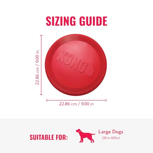 KONG Goodie Bone & Flyer - Dog Toys to Enrich Playtime - Dog Bone & Soft Throwing Disc Support Mental Engagement - Rubber Bone for Treats - Rubber Flying Disc with Dynamic Rebound - for Large Dogs - size: Large