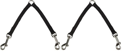 Guardian Gear Nylon 2-Way Small Dog Coupler with Nickel-Plated Swivel Clip, 4", Black (Pack of 2) - size: 2-Way 4-Inch (Pack of 2)