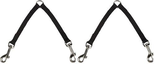 Guardian Gear Nylon 2-Way Small Dog Coupler with Nickel-Plated Swivel Clip, 4", Black (Pack of 2) - size: 2-Way 4-Inch (Pack of 2)