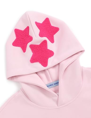 Aelfric Eden Dog Graphic Hoodie Oversized Cute Star Sweatshirt Unisex Y2k Casual Hooded Pullover - color: Pink, size: X-Small