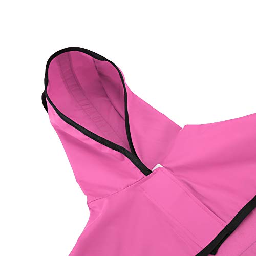 HDE Dog Raincoat Jacket Reflective Adjustable Hooded Pet Poncho Rain Coat with Leash Hole for Small to X-Large Dogs Pink - S - color: Pink, size: Small