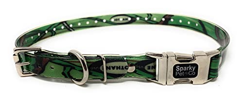 Sparky Pet Co Apollo E-Collar Replacement Strap, 1" x 30" Waterproof Biothane with Double Buckle & Quick Snap Clasp, Fits Garmin, Dogtra, SportDOG & Educator (Green Camo) - color: Green Camo, size: 1" Wide