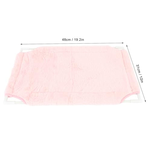 Cat Window Bed with Suction Cup, 33 Lbs Load Capacity, 19.2x12 Inches, Warm Plush, Single Layer, Sturdy Mesh and Fiberglass Rods, for Indoor Cats (Pink) - color: Pink