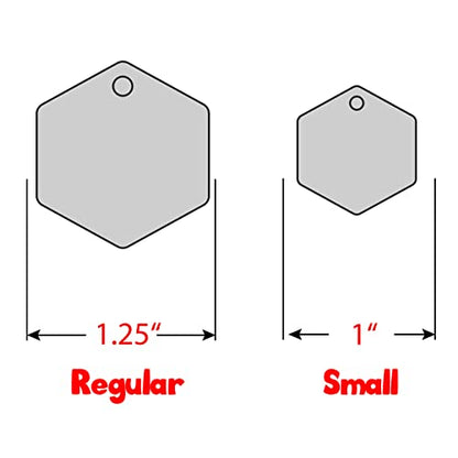 Personalized Dog Tag with 5 Lines of Custom Deep Engraved Durable Stainless Steel Pet ID Name Tag Designer Regular Size Hexagon - size: Regular, style: Hexagon