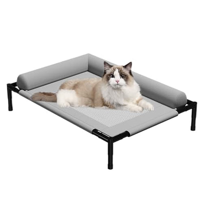 Elevated Dog Beds - Cooling Breathable Outdoor Dog Bed, Washable Pet Sofa for Sleeping Play | Summer Hot Weather Puppy Senior Kitty Bunny Home Bedroom Living Room Offices Patio Backyard - color: Gray