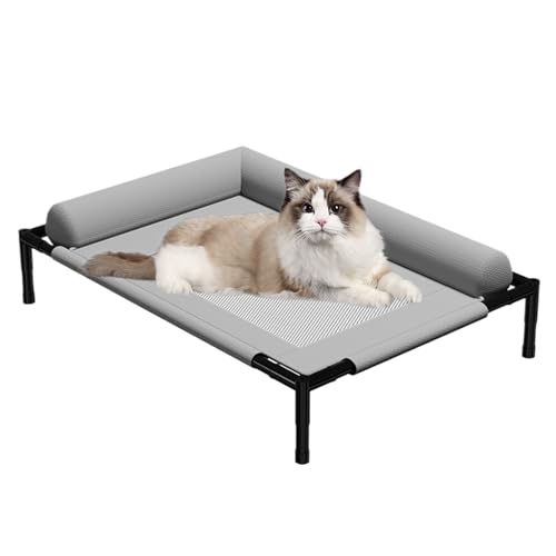 Elevated Dog Beds - Cooling Breathable Outdoor Dog Bed, Washable Pet Sofa for Sleeping Play | Summer Hot Weather Puppy Senior Kitty Bunny Home Bedroom Living Room Offices Patio Backyard - color: Gray