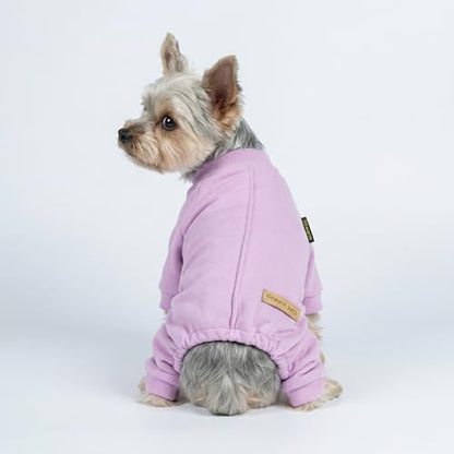 Fitwarm 2 Pack Lightweight Fleece Dog Pajamas, Warm Winter Dog Clothes for Small Dogs Boy Girl, Cozy Pet Onesie with Feet, Violet Purple, XS - color: Purple, size: X-Small