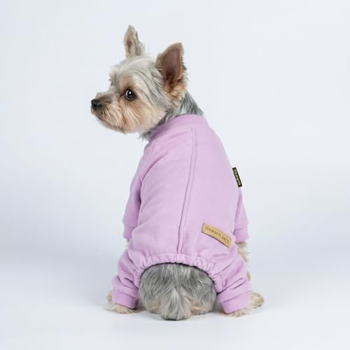 Fitwarm 2 Pack Lightweight Fleece Dog Pajamas, Warm Winter Dog Clothes for Small Dogs Boy Girl, Cozy Pet Onesie with Feet, Violet Purple, Small - color: Purple, size: Small