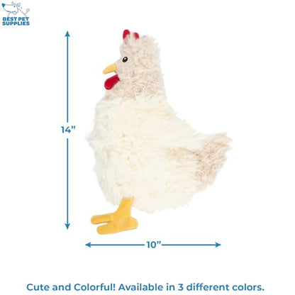 Best Pet Supplies Interactive Squeaky Dog Chew Toy, Ideal Dog Toys for Chewers, Small, Medium & Large Dogs, and Fetch Lovers - Crinkle Chicken (Beige), Large - color: Crinkle Chicken (Beige), size: Large