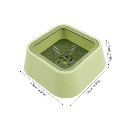 YARNOW Pet Water Bowl Floating Mechanism Spill Drinking Bowl for Small Pets Plastic Design Encourages Hydration Easy to - color: Green