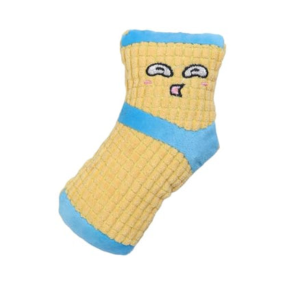 Chew Toys for Dogs, Soft Stuffed Cute Heavy Duty Dog Toy,Indestructible Plush Interactive Dog Toys for Aggressive Chewers for Teething Playing Small Medium Breeds Anxiety Relief Puppy (Sock Yellow) - color: Sock Yellow