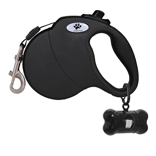 13 ft Retractable Dog Leash for Large Dogs up to 26 lbs,Tangle-Free Nylon Tape,Black S - color: black, size: Small