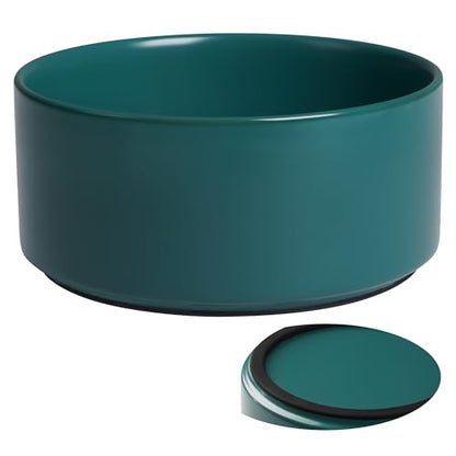 Ceramic Dog Bowls, Non Slip Dog Food and Water Bowl with Silicone Base, Heavy Pet Feeding Bowl for Small, Medium, and Big Dogs (Green, 6 Inches) - color: Green, size: 6 Inches