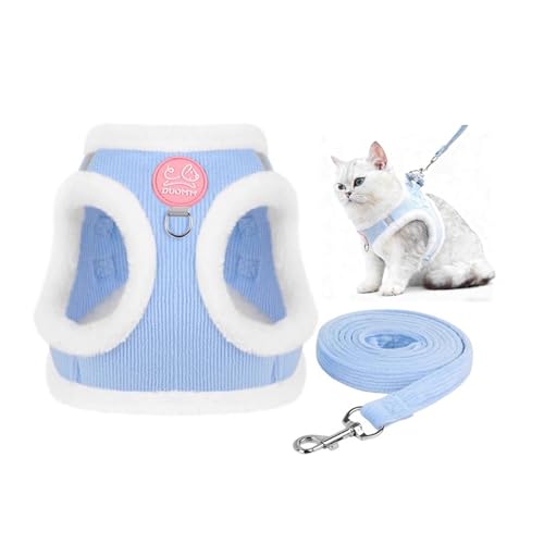 Pet Harness Vest with Leash for Small Medium Dogs Cats-No Pull Step-in Pet Vest Breathable Soft Lightweight Harness and Leash Set for Puppy Kitty Bunny-Sky Blue-M - color: Sky Blue, size: Medium