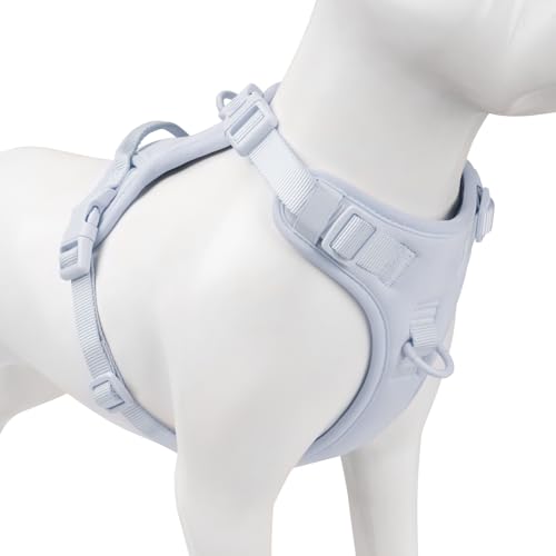 No Pull Dog Harness, Puppy Vest with Front Clip for Small Medium Large Sized Dog(Light Blue,M) - color: Light Blue, size: M(Neck:18.5-25.6", Chest:20.9-30.7")