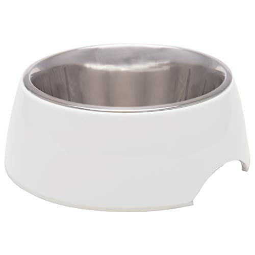 Loving Pets - Retro Bowl Dog Food Water Bowl No Tip Stainless Steel Elevated Pet Bowl No Skid Spill Proof (Small, White) - color: Ice White, size: Small